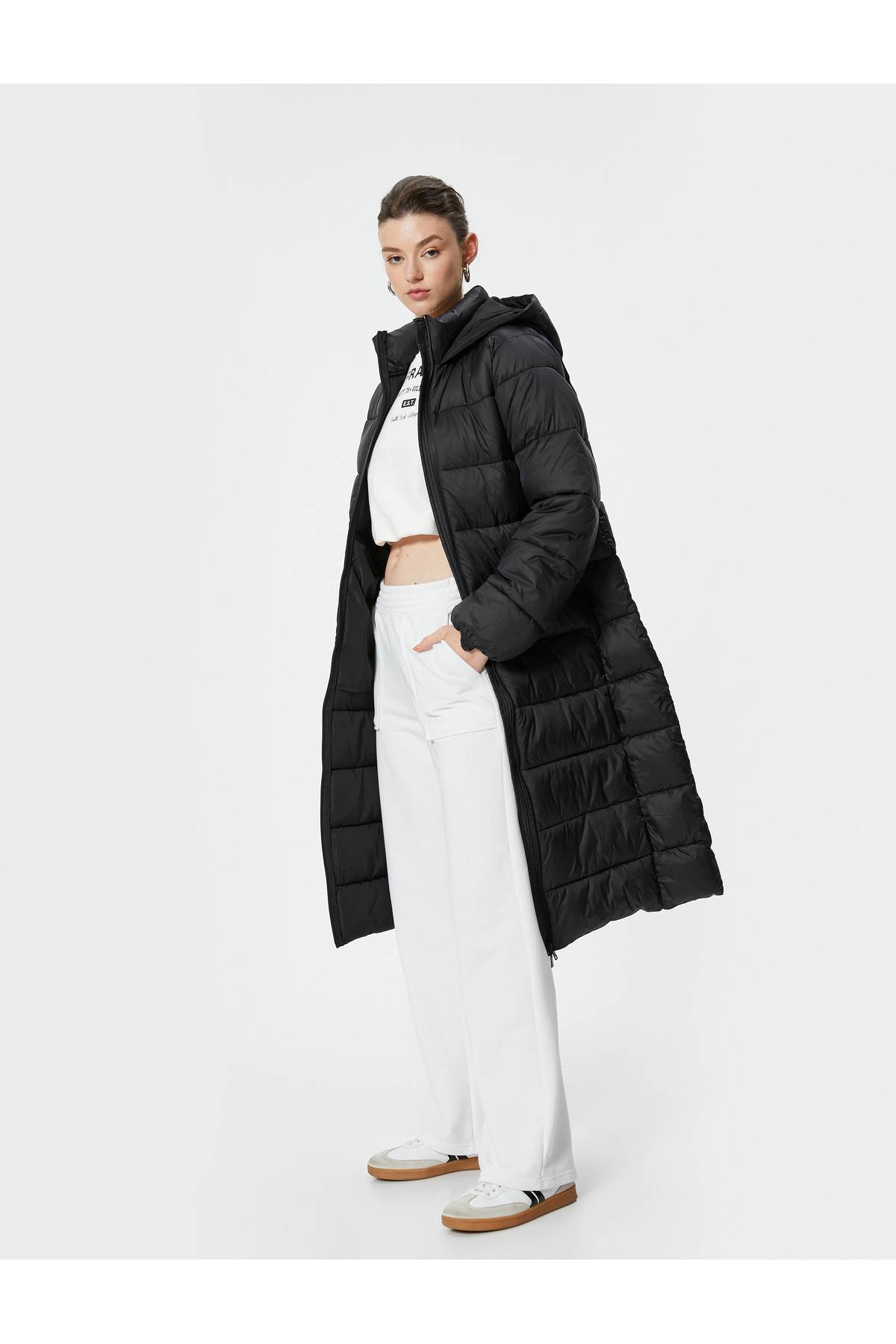 ژاکت پف دار بلند زیپ دار زیپ دار پاک کننده آب