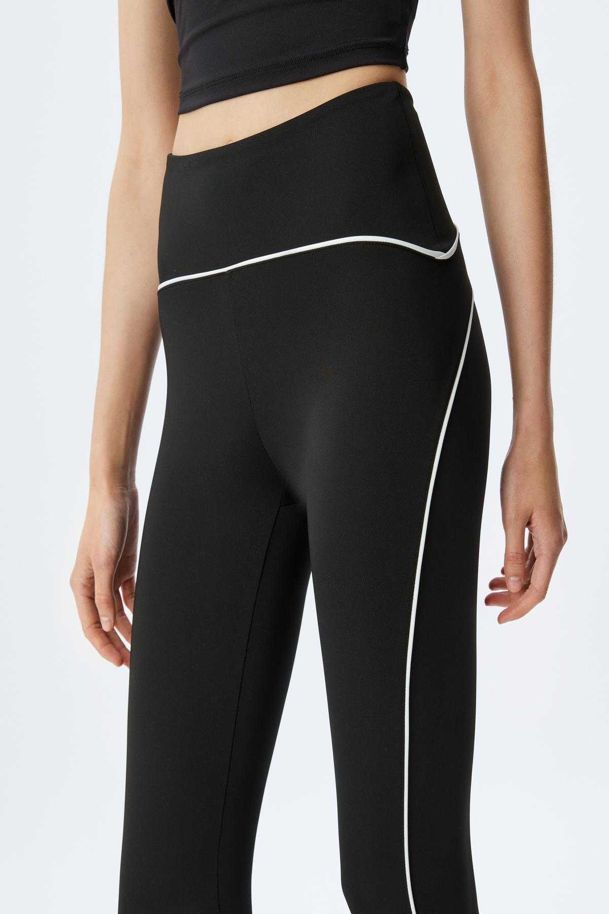 شلوار ساق بلند اسپرت باریک فیت لوله کشی کمر بلند