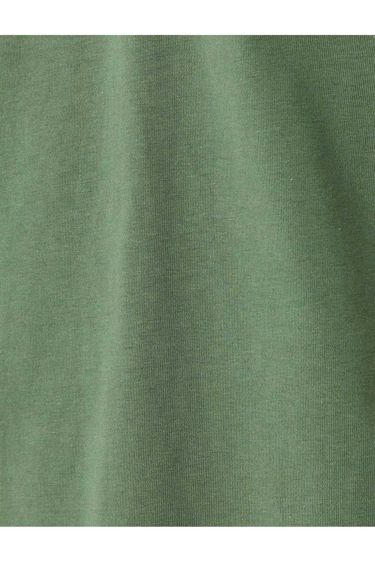 تیشرت چاپی شعار نخی آستین کوتاه یقه خدمه