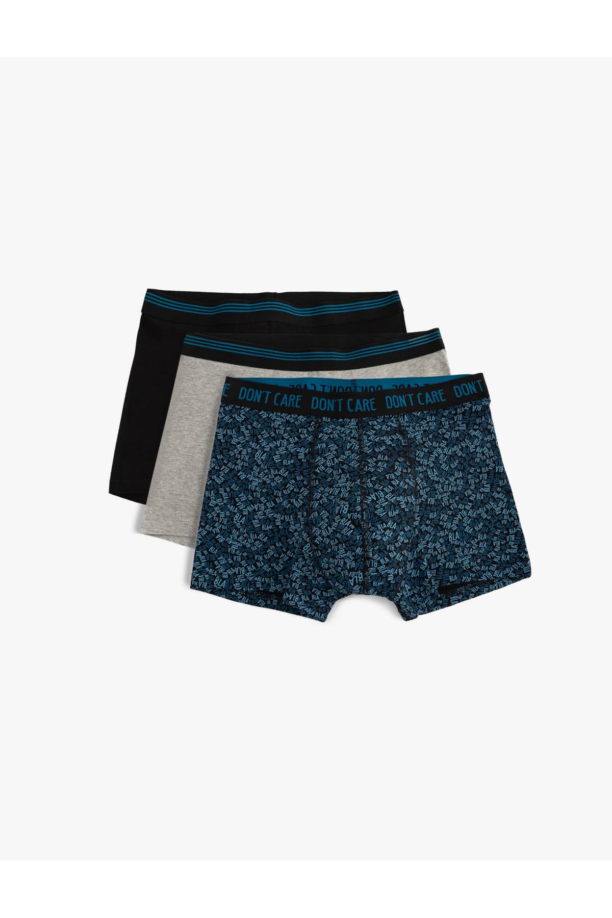 ست باکسر 3 تکه نخی با طرح الاستیک چاپ شده طرح دار