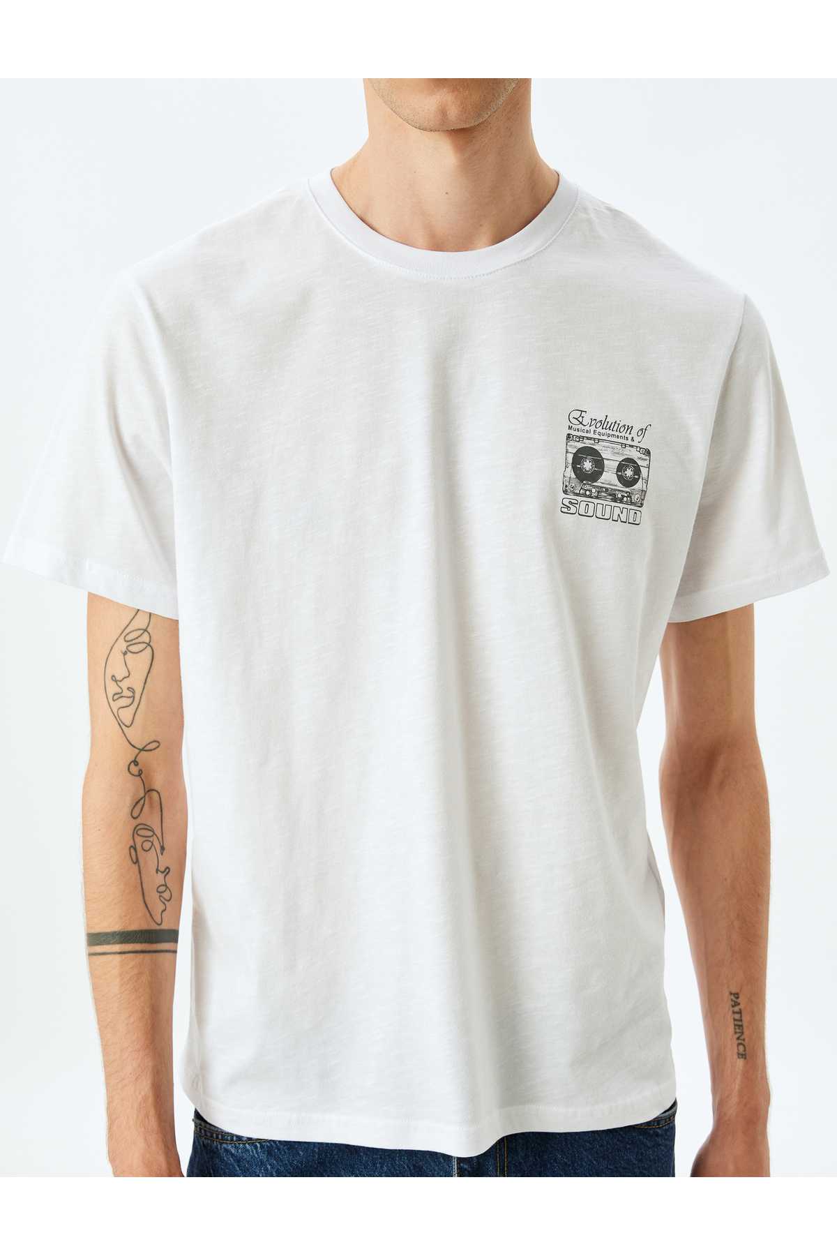 پنبه یقه دوچرخه آستین کوتاه چاپ شده T -Shirt