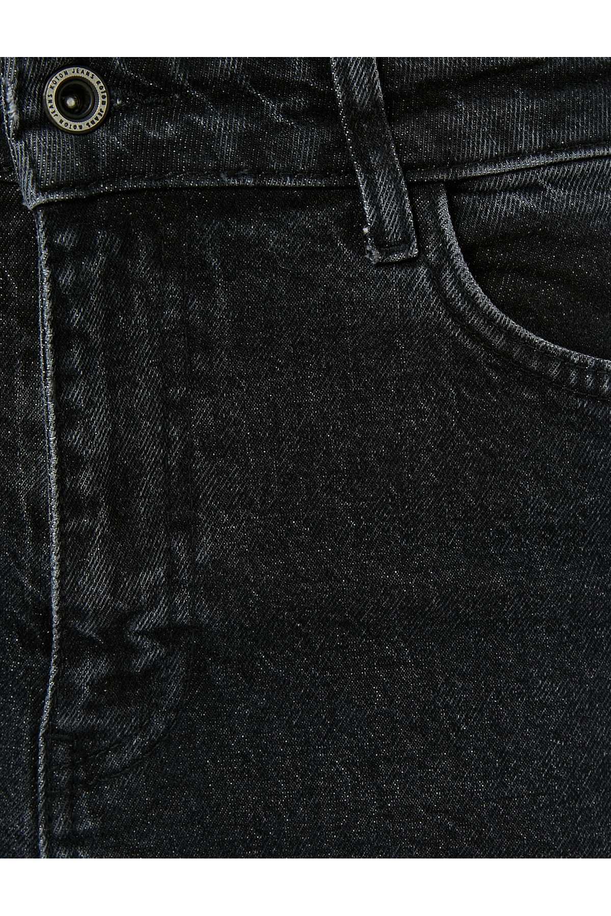 شلوار جین کمر بلند باریک و راست پا نخی - ایو اسلیم جین