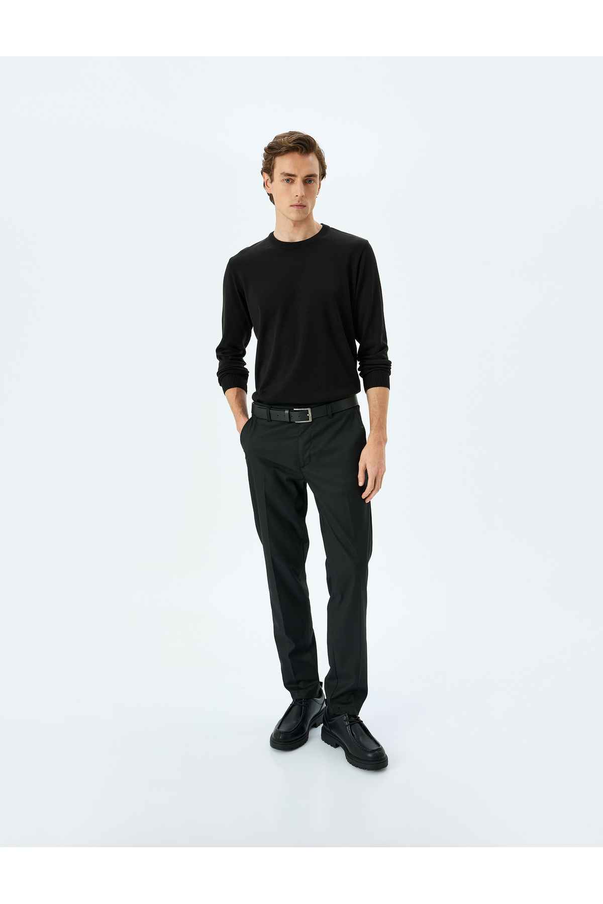 یقه دوچرخه آستین بلند پشمی پایه لباس بافتنی مخلوط