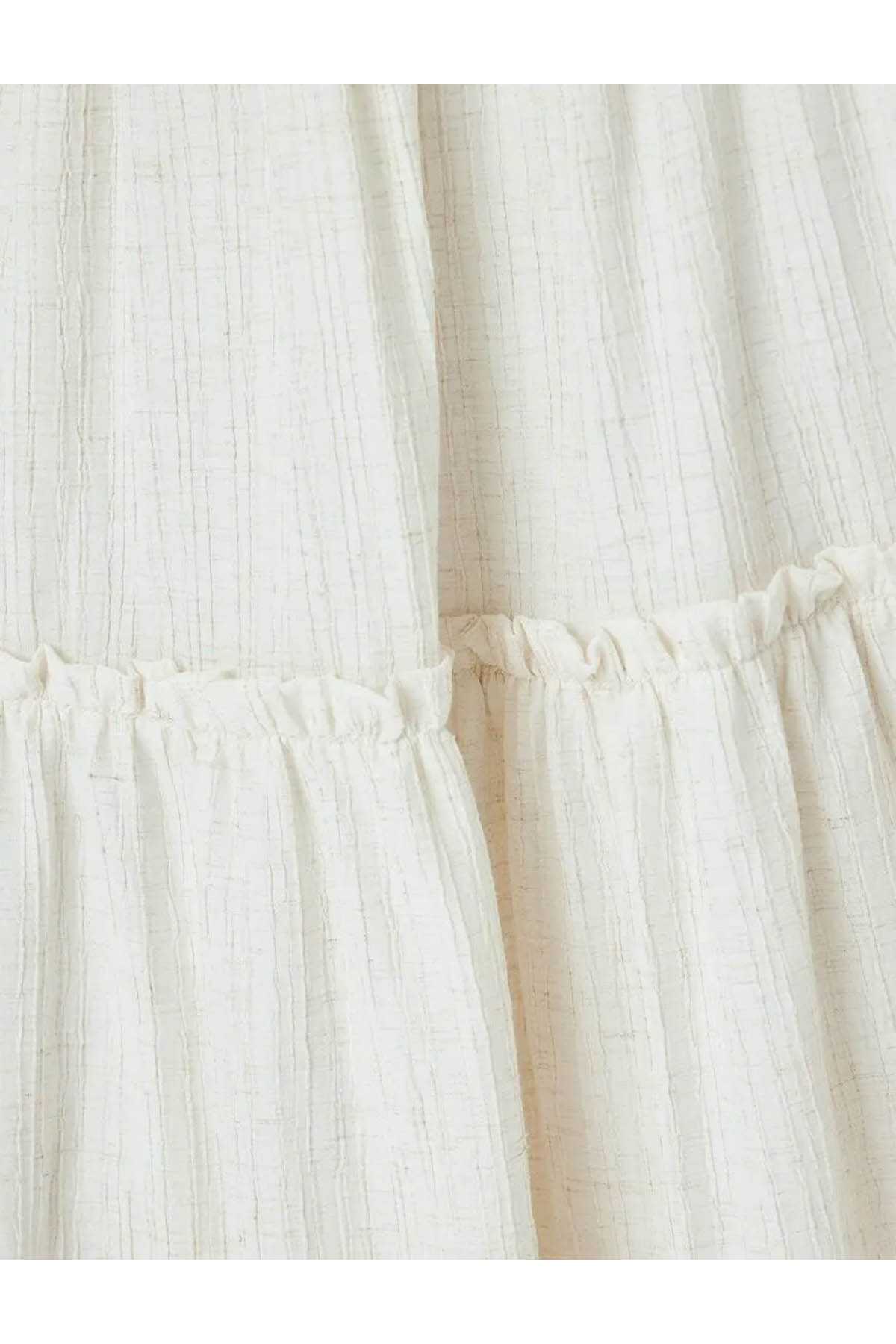 دامن بلند کمر با مخلوط کتانی