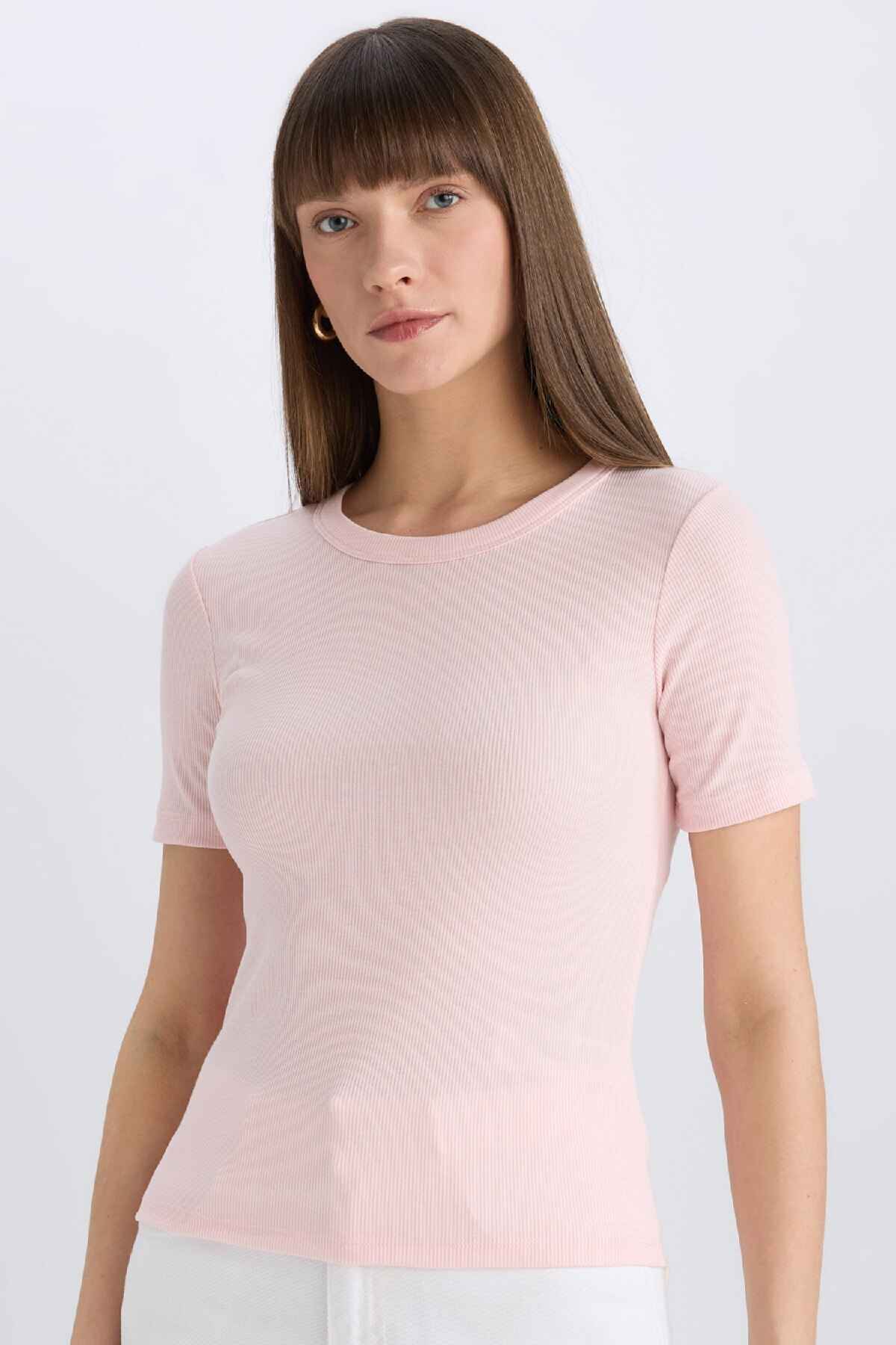 تیشرت آستین کوتاه با یقه باریک باریک و باریک C0097ax25sp