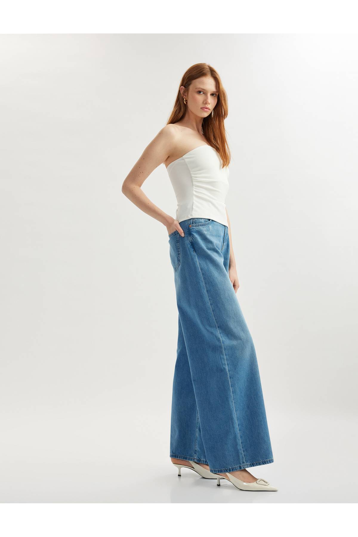 شلوارهای گسترده قالب راحت - شلوار جین پاهای گسترده