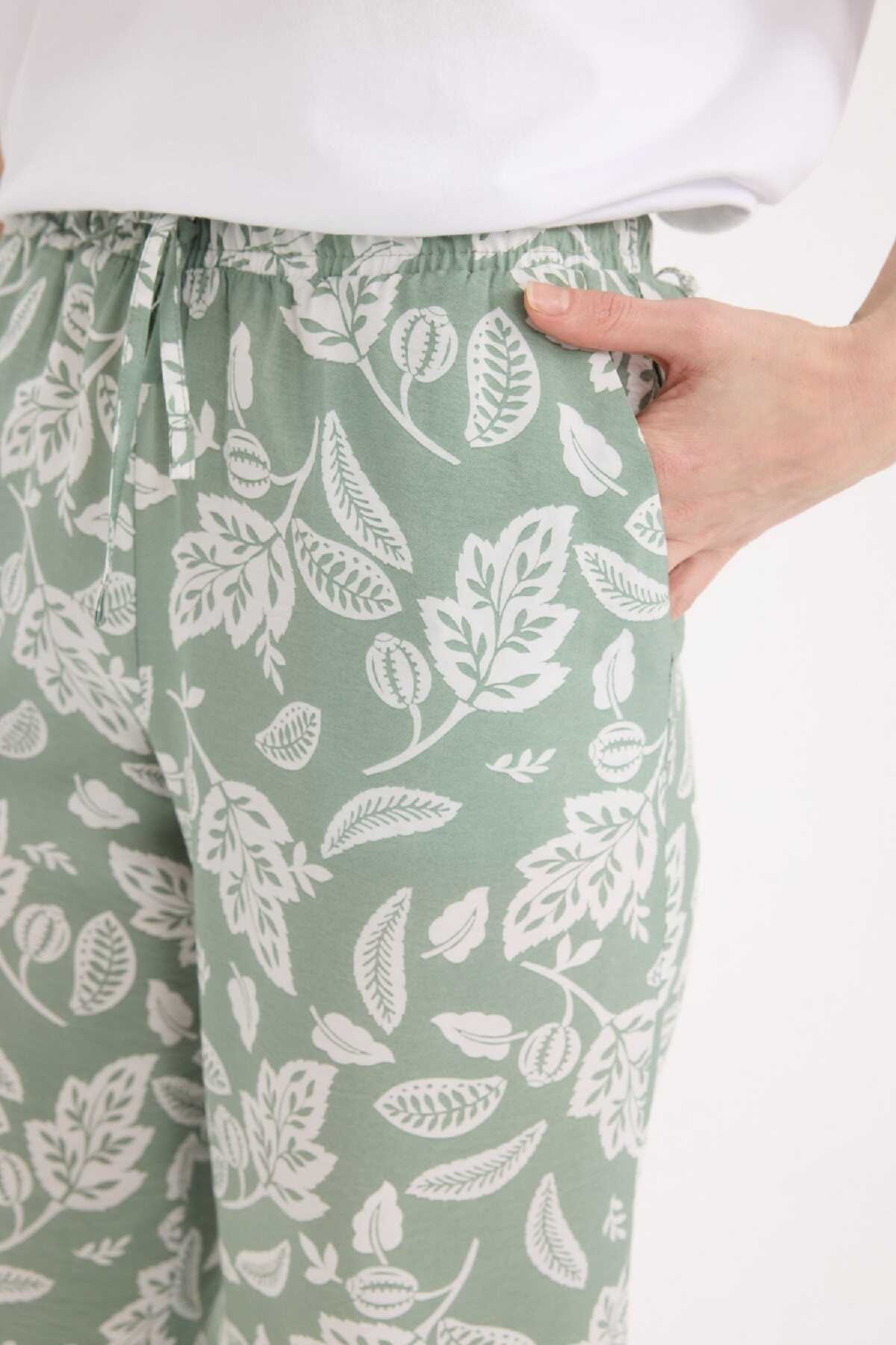 شلوارهای روزانه پاهای پهن بزرگ پراچا با الگوی کمر بالا C4042AX25SP