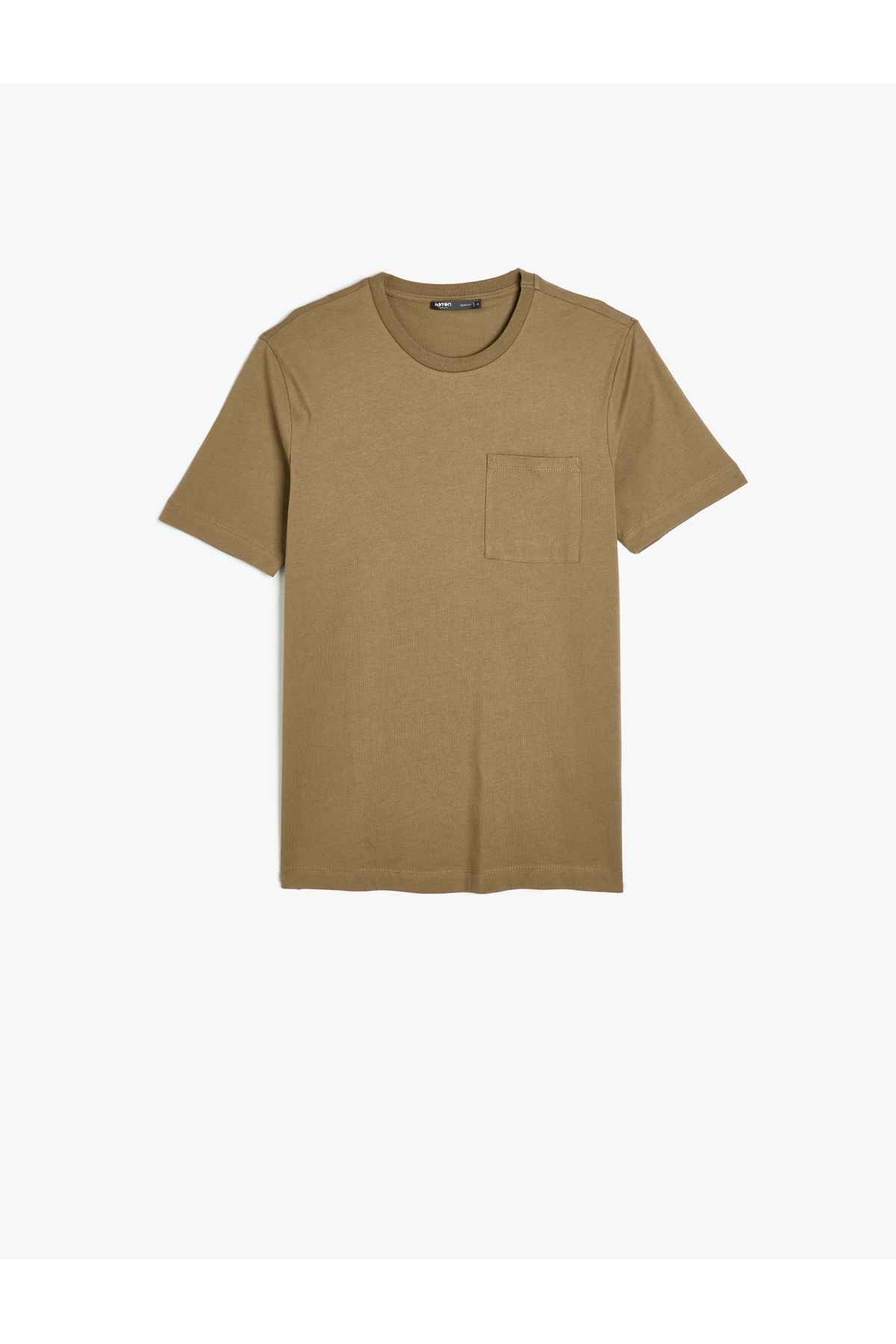 تیشرت یقه کوتاه نخی با یقه باریک