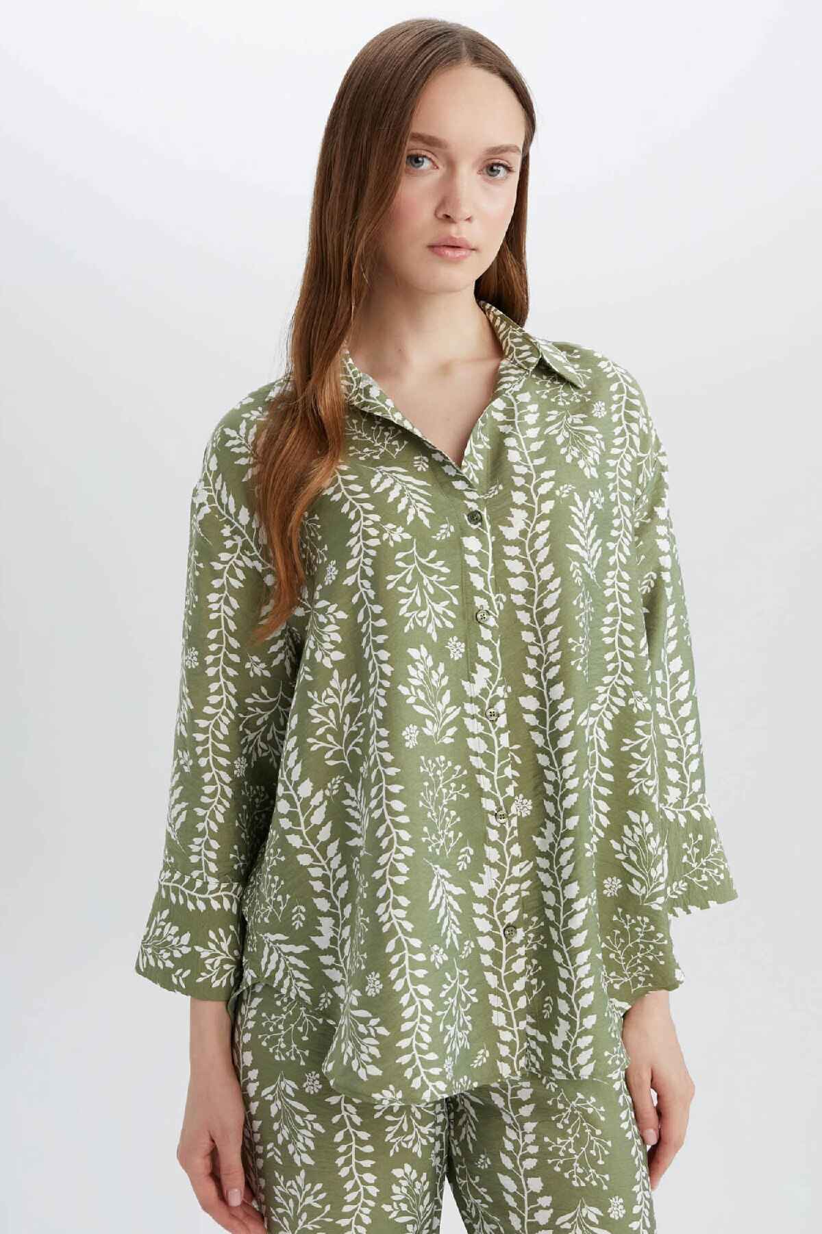 پیراهن آستین بلند با الگوی معمولی C3818AX25SP