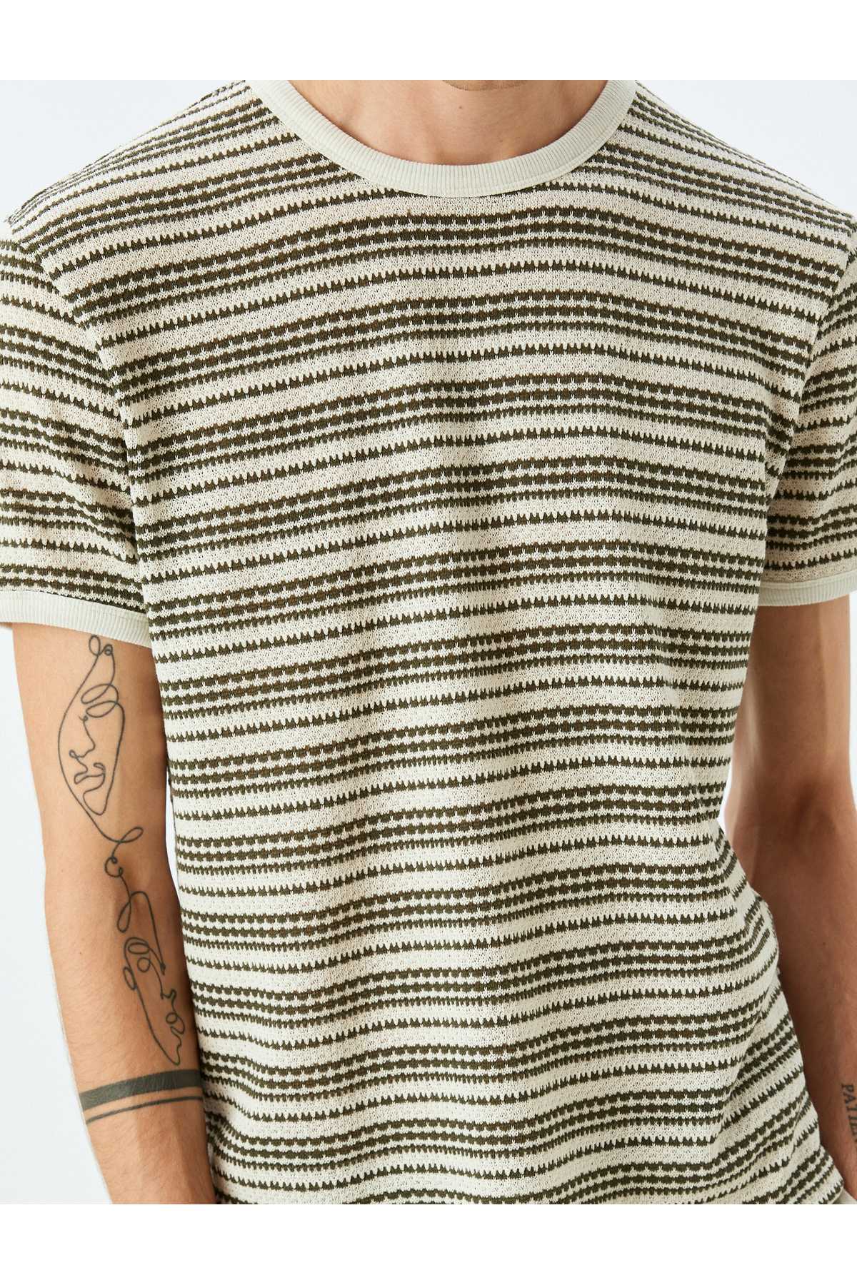 یقه دوچرخه کوتاه پنبه آستین کوتاه مخلوط T -shirt