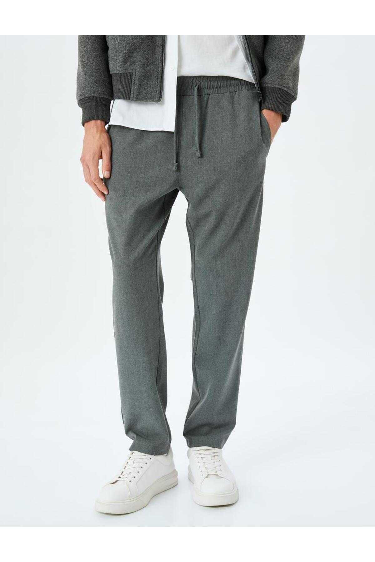 جیب دقیق ویسکوز مخلوط کمر مخلوط شلوار