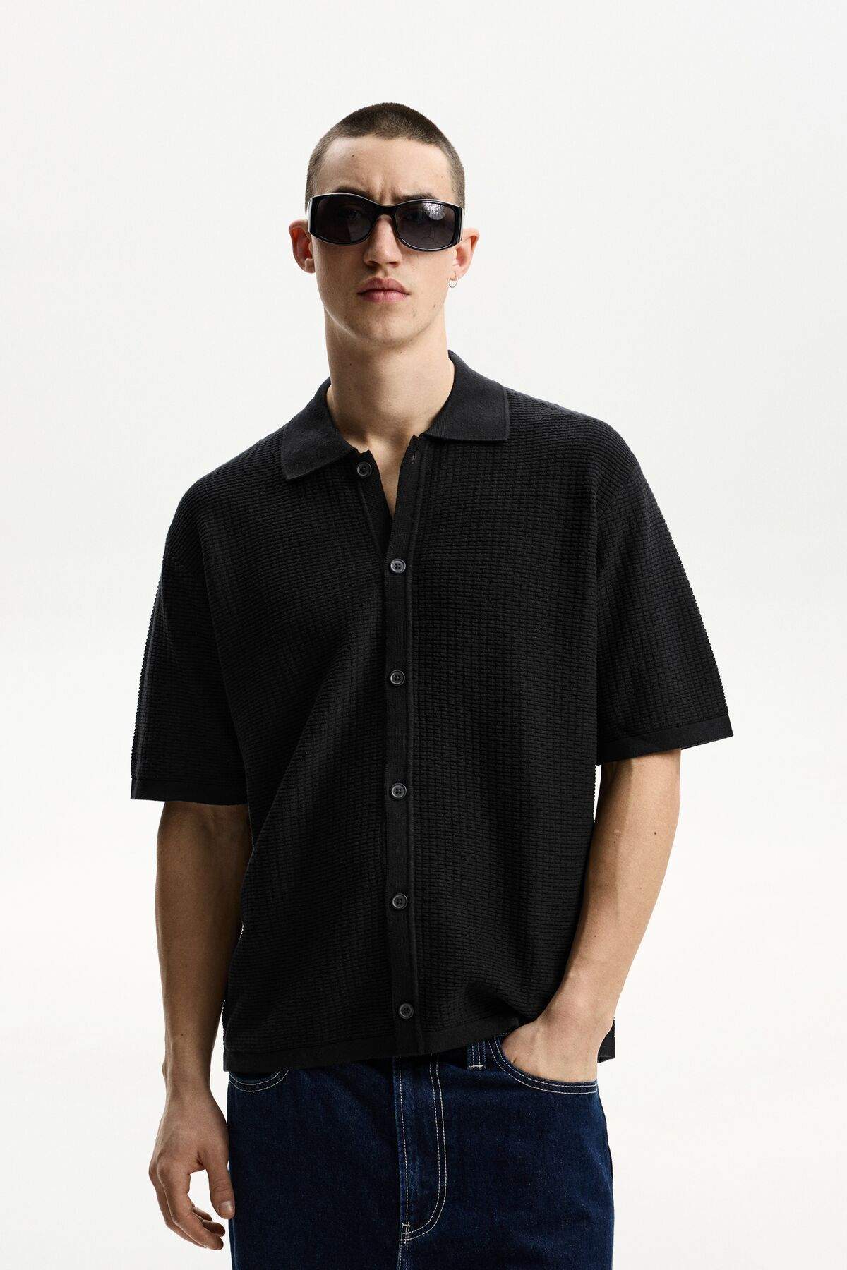 textured-and-short-sleeved-shirt