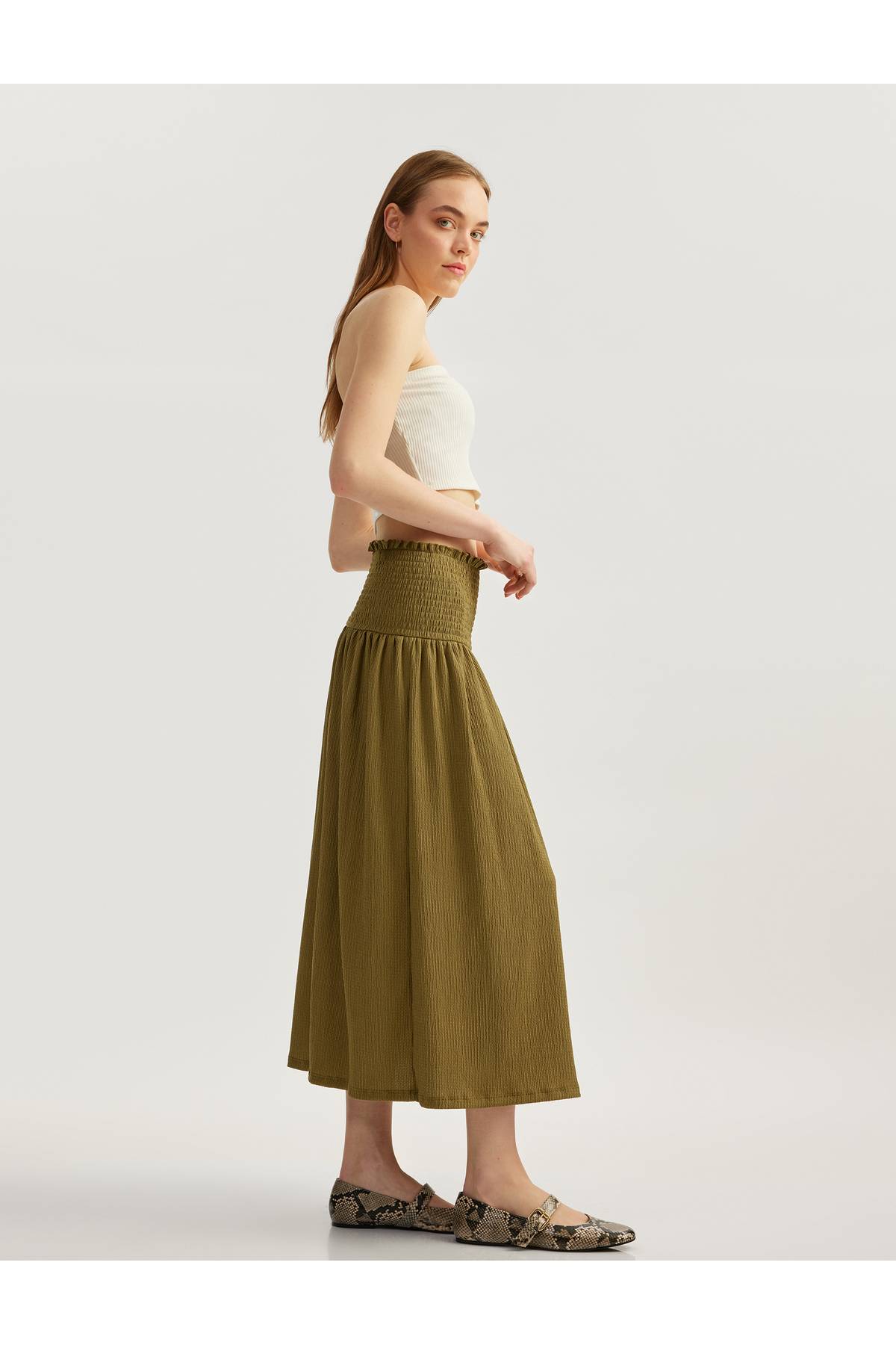 دامن میانه Gypli کمر بلند