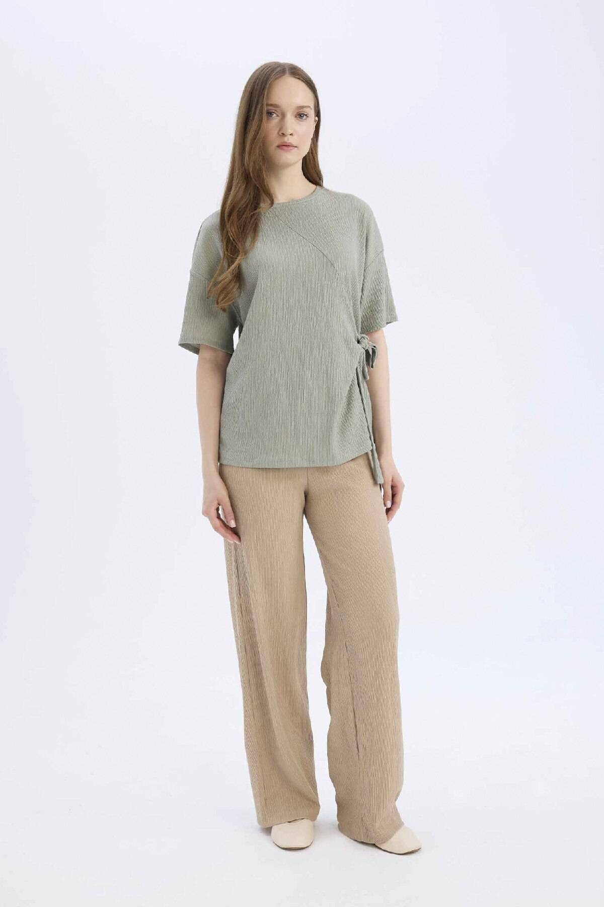 شلوار Bürümcük ساق گشاد کمر گشاد ساق گشاد