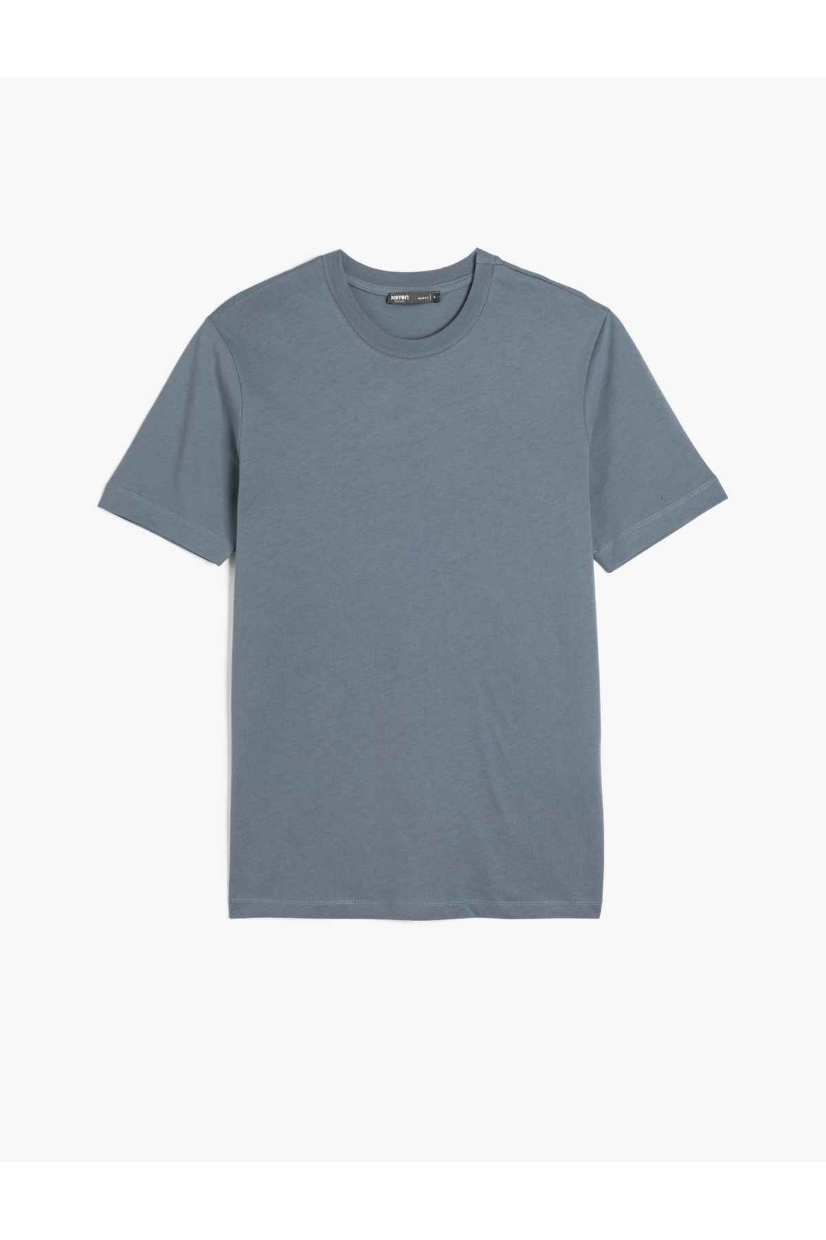 تیشرت یقه کوتاه نخی با یقه باریک