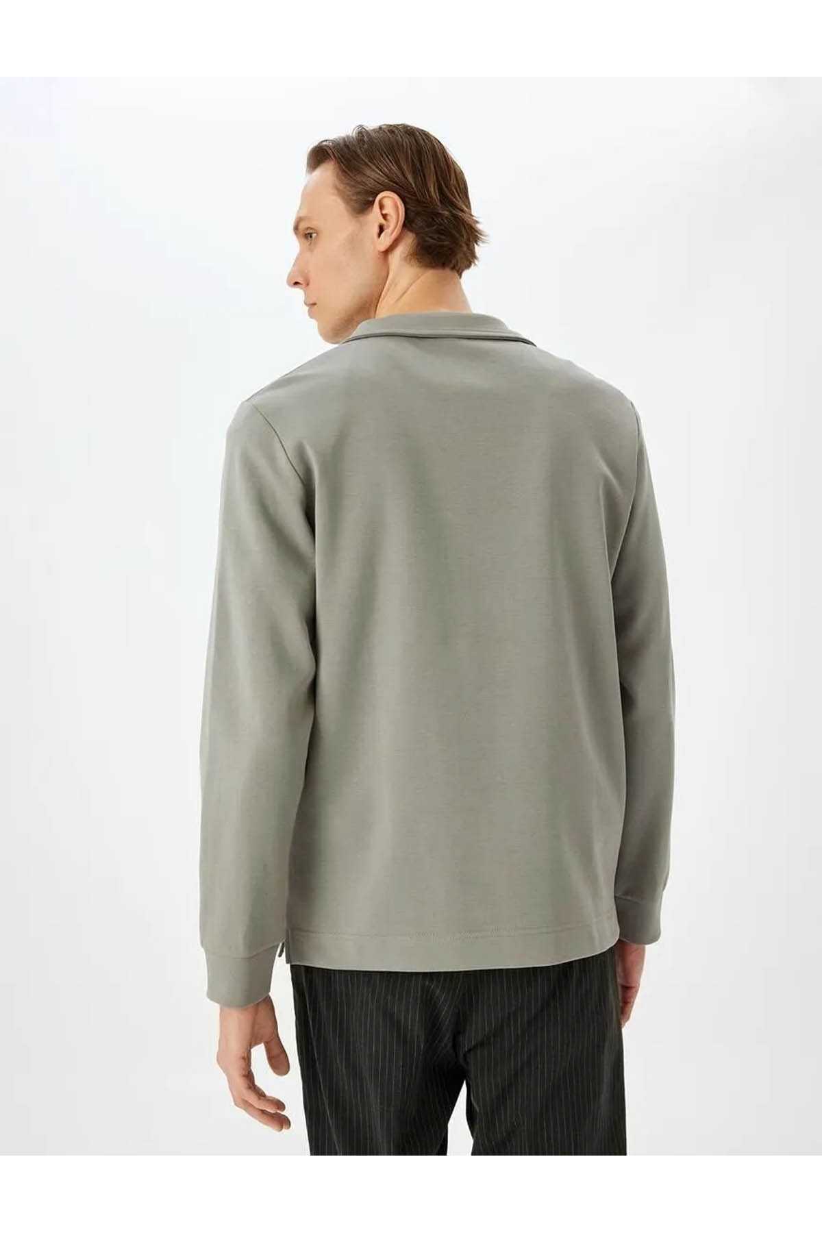 مردان آبی پیراهن 5sam70002mk با نیمی از زیپ