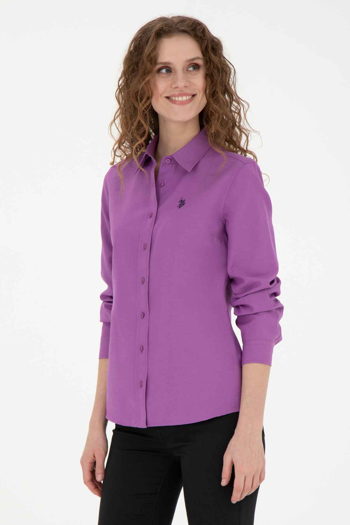پیراهن پایه آستین بلند بنفش زنانه 50288851-VR037