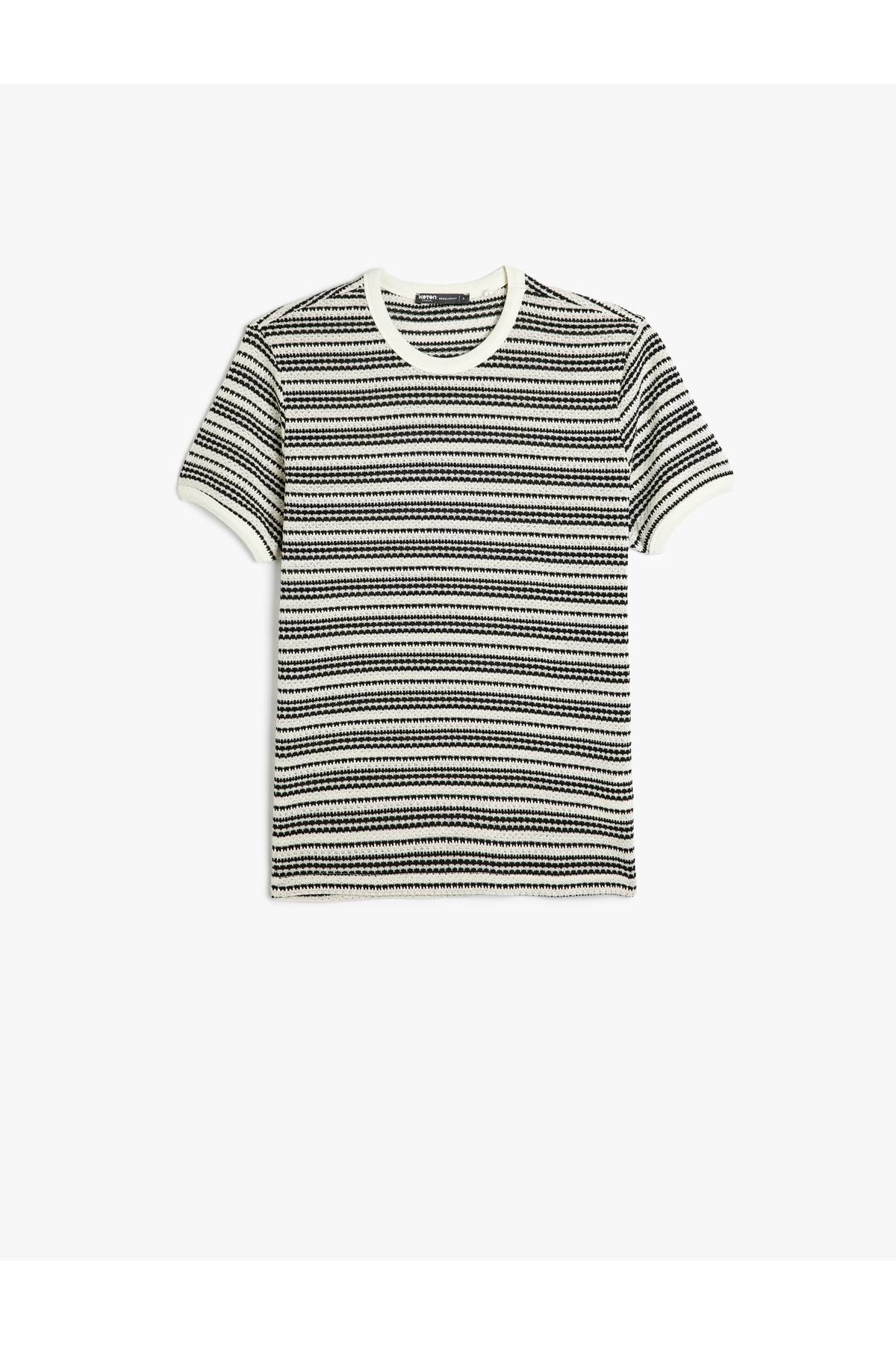 یقه دوچرخه کوتاه پنبه آستین کوتاه مخلوط T -shirt