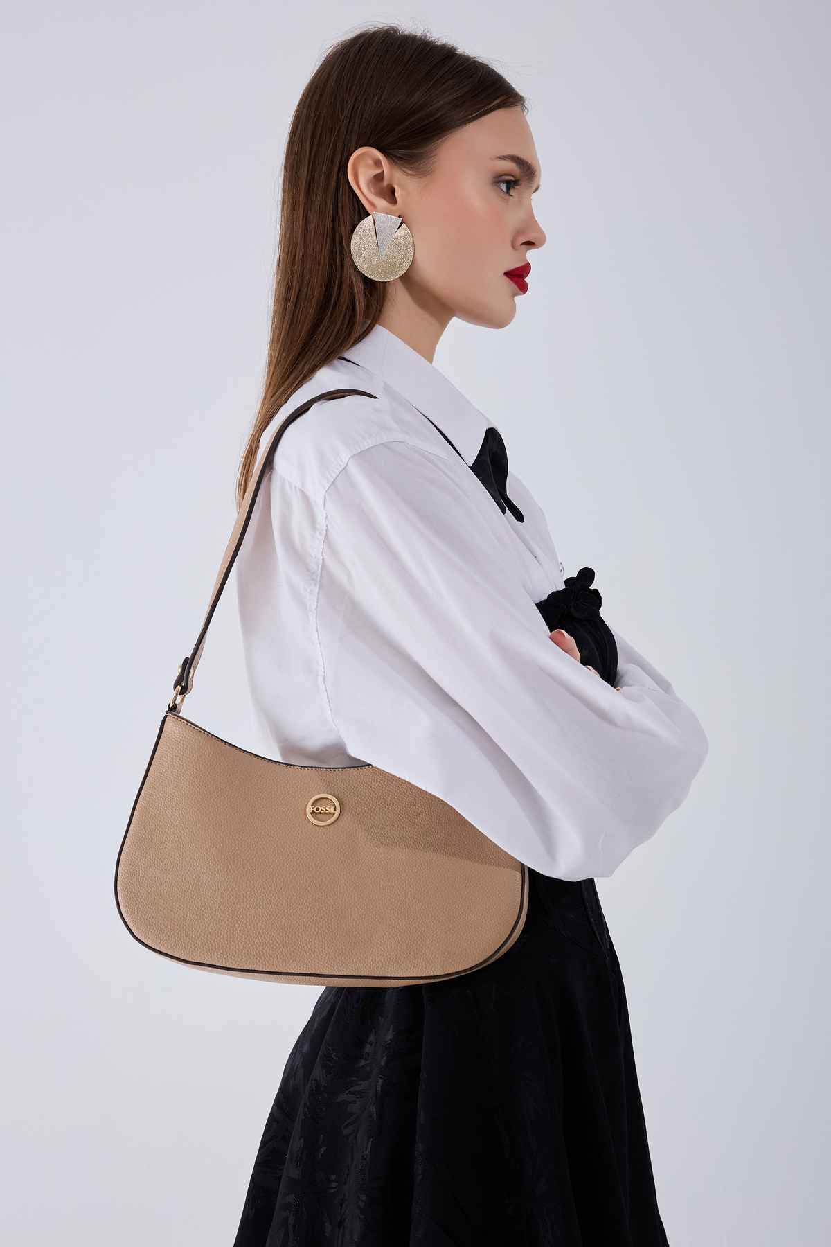 کیف شانه زنانه بژ 05FO25Y5030