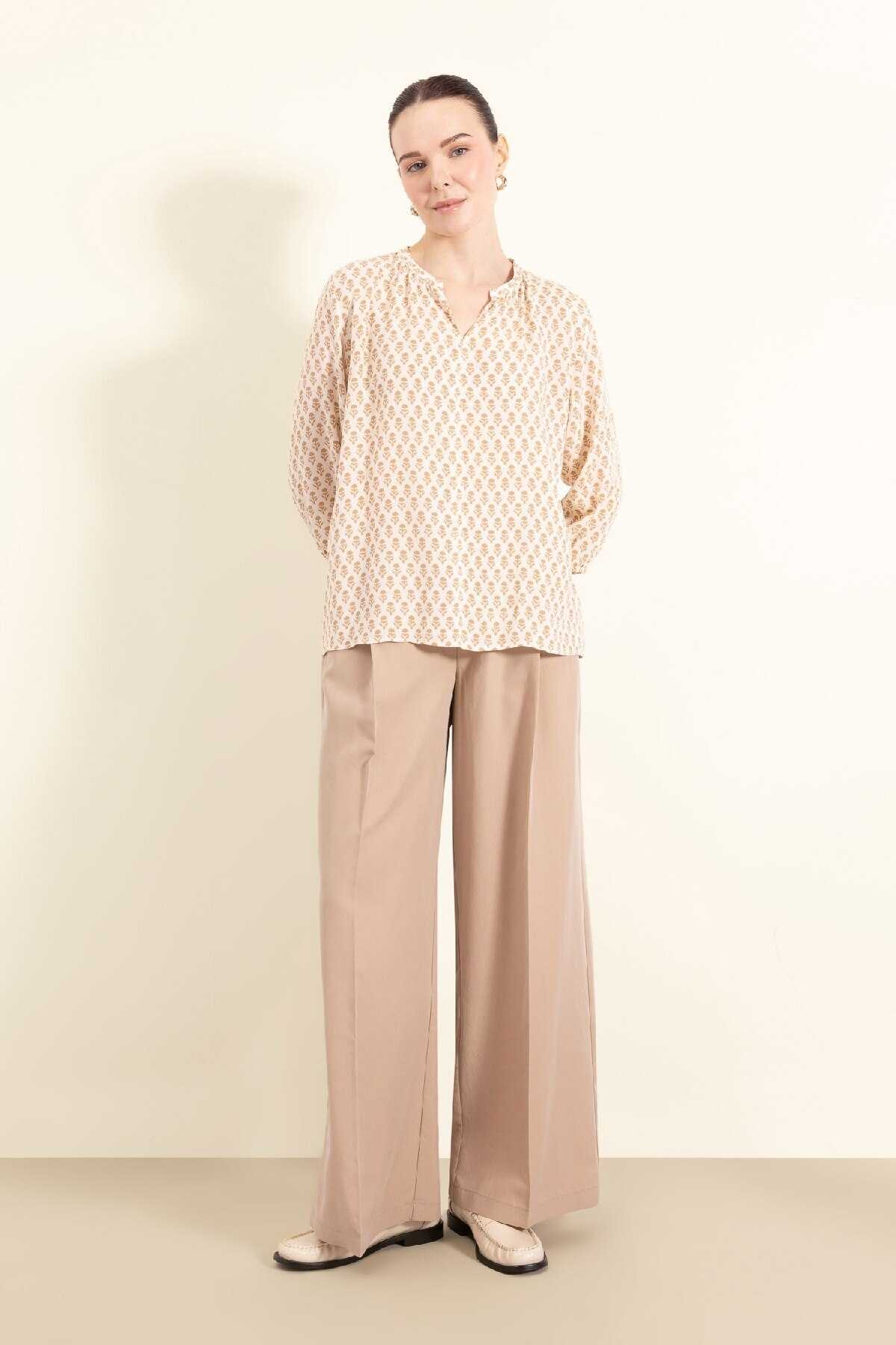 لباس معمولی Apaş Yaka نقره ای بلوز بلند آستین بلند