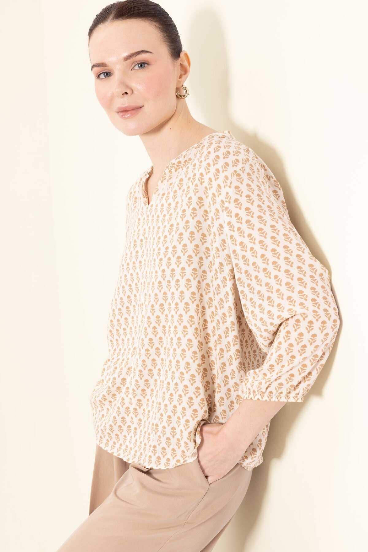 لباس معمولی Apaş Yaka نقره ای بلوز بلند آستین بلند