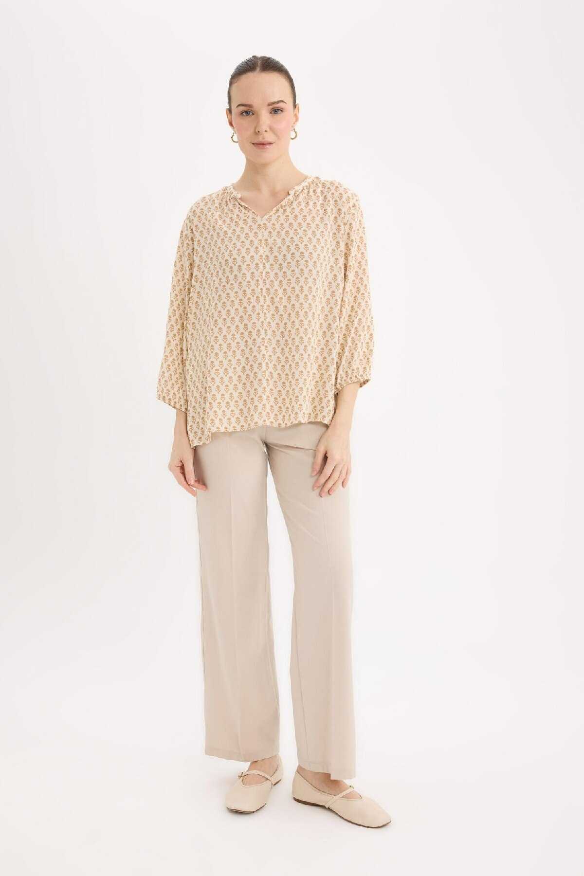 لباس معمولی Apaş Yaka نقره ای بلوز بلند آستین بلند