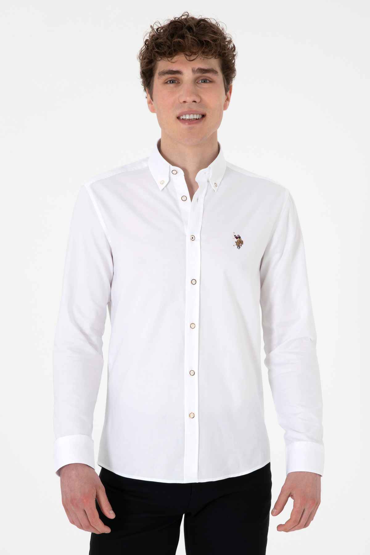 پیراهن پایه آستین بلند خاکی مردانه 50293847-VR027