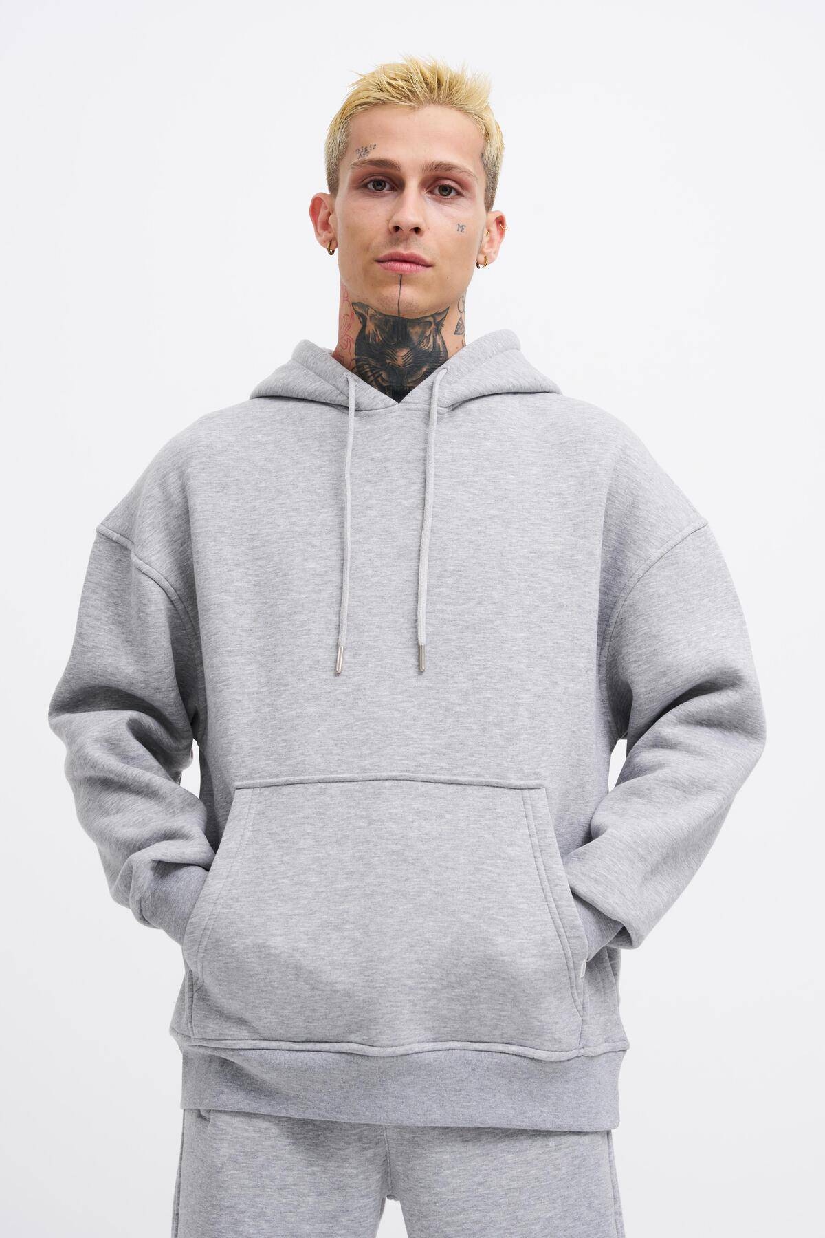 سویشرت جیبی سایز بزرگ یاسی یخی