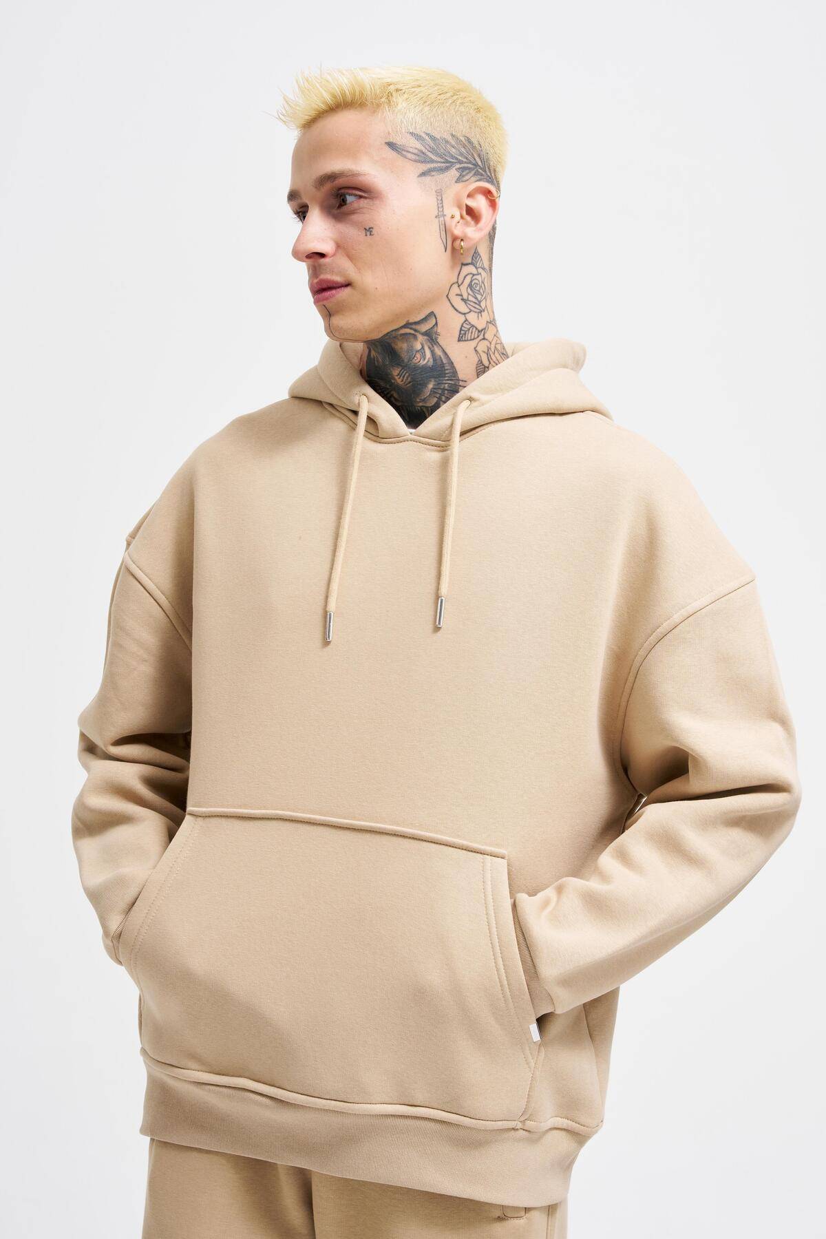 سویشرت جیبی سایز بزرگ یاسی یخی