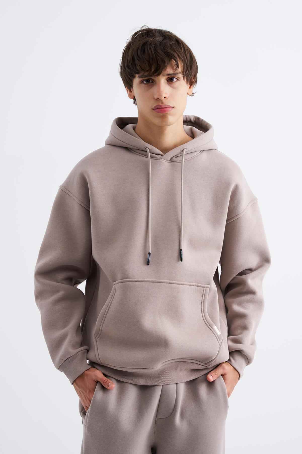 سویشرت جیبی سایز بزرگ یاسی یخی