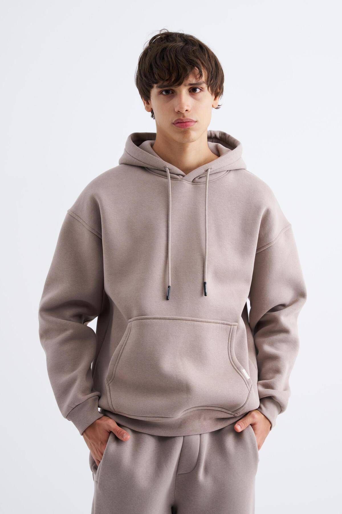 سویشرت جیبی سایز بزرگ یاسی یخی