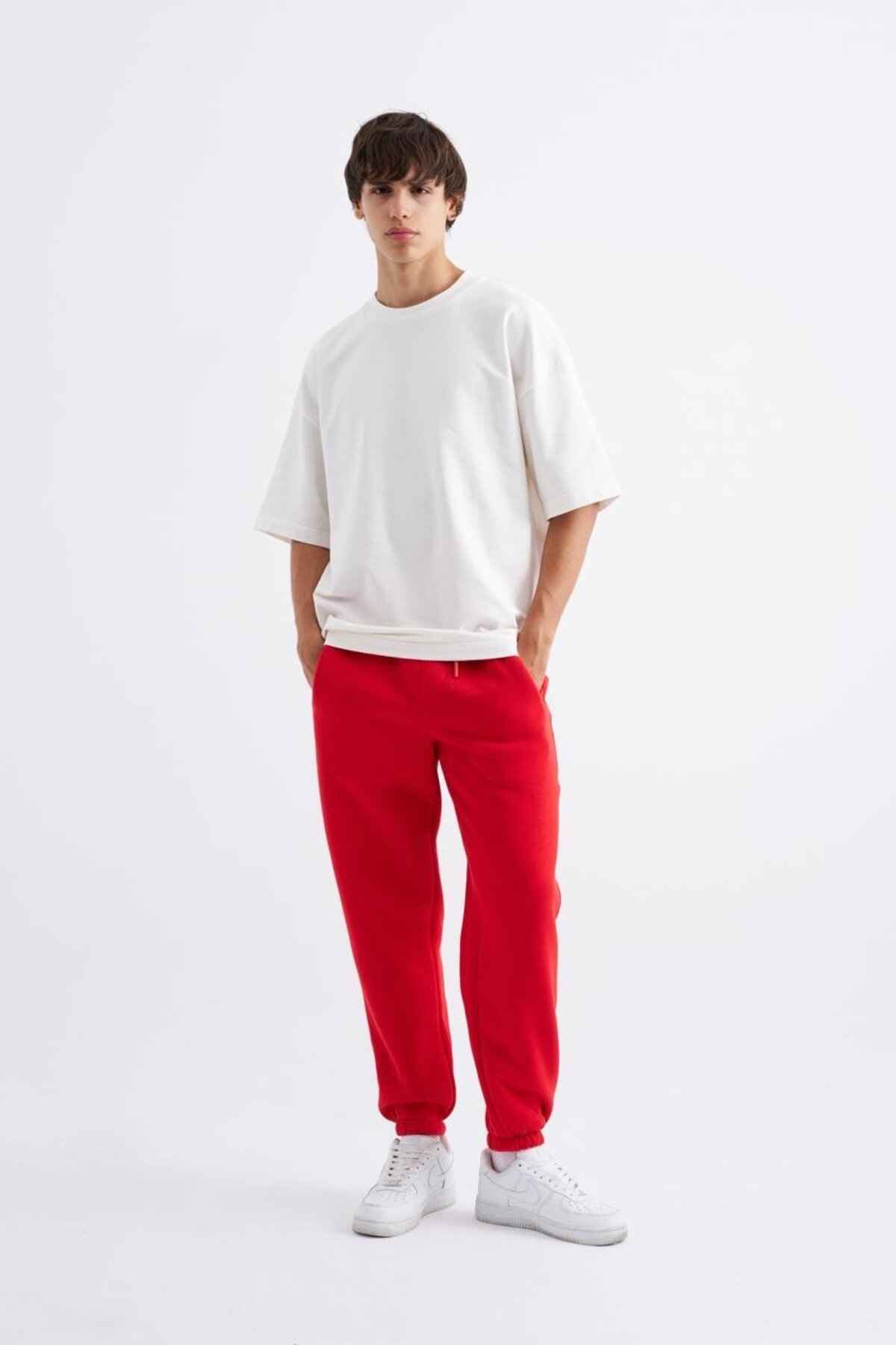 کت و شلوار گرمکن معمولی و کمر الاستیک خاکستری یخی