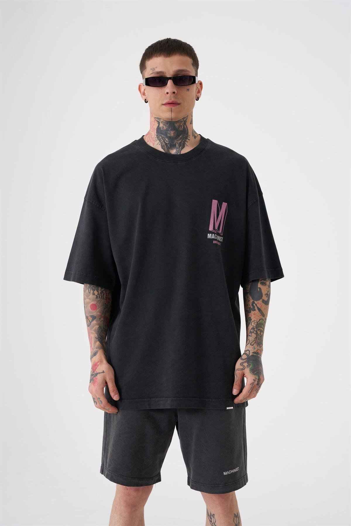 تیشرت پرینت شسته ONENINE87 ASP-BLUE