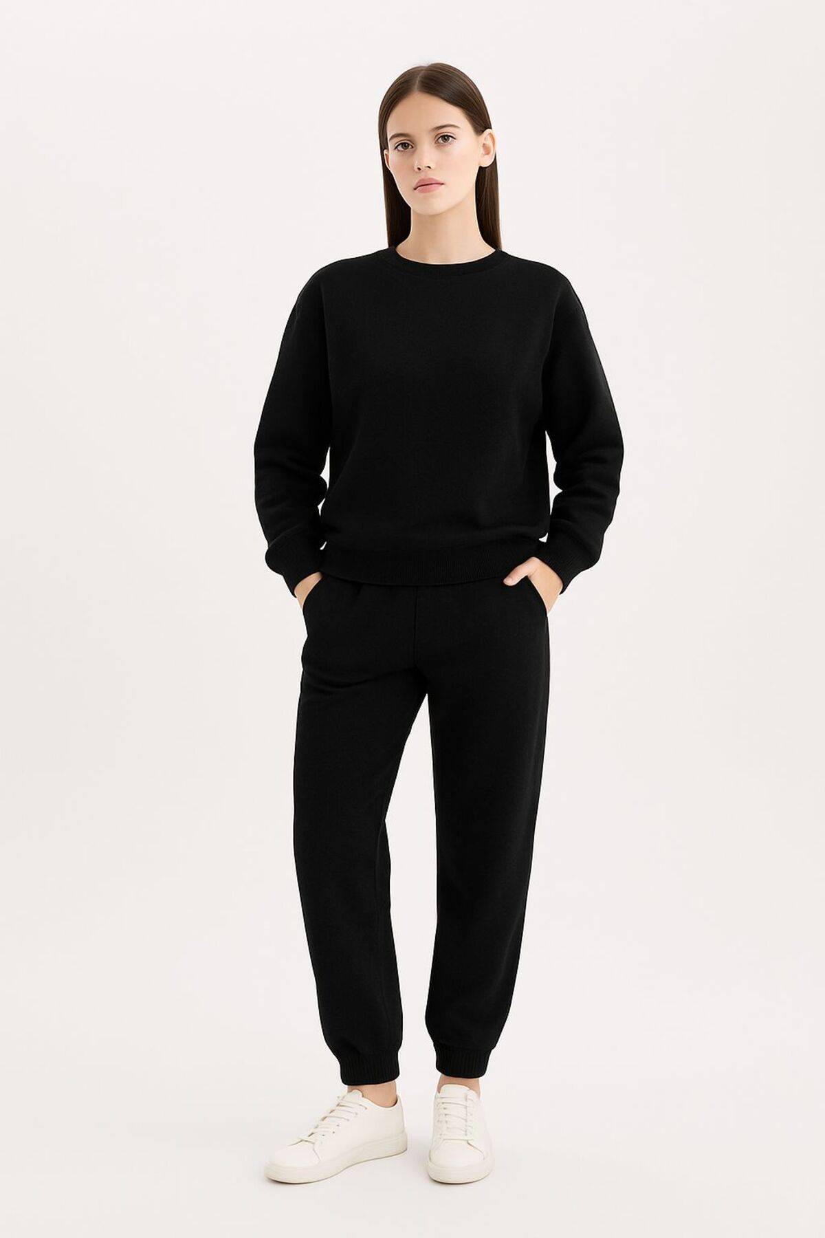 شلوار گرمکن ساده ساده با کمربندهای الاستیک