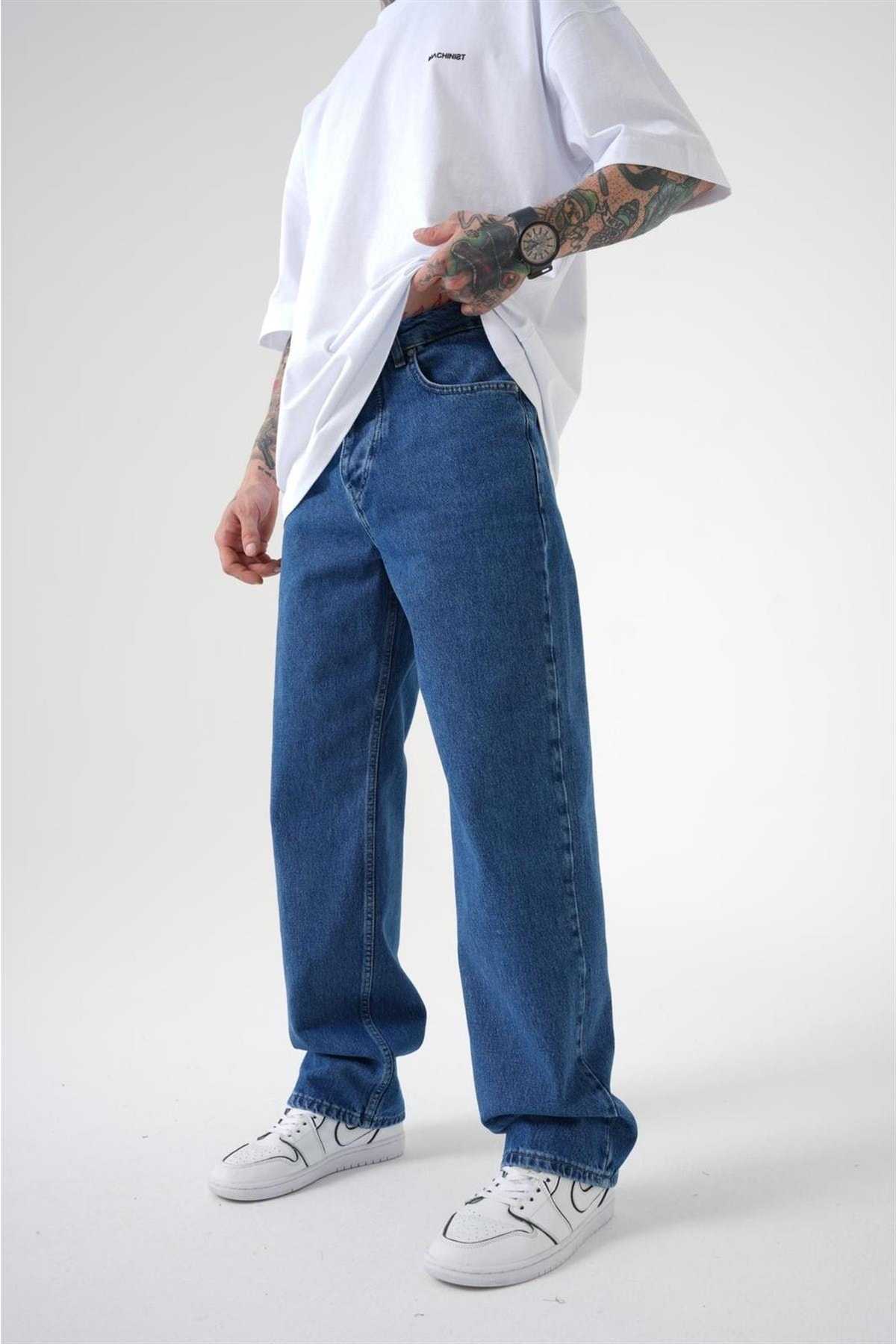 شلوار گشاد ژان اسید آبی