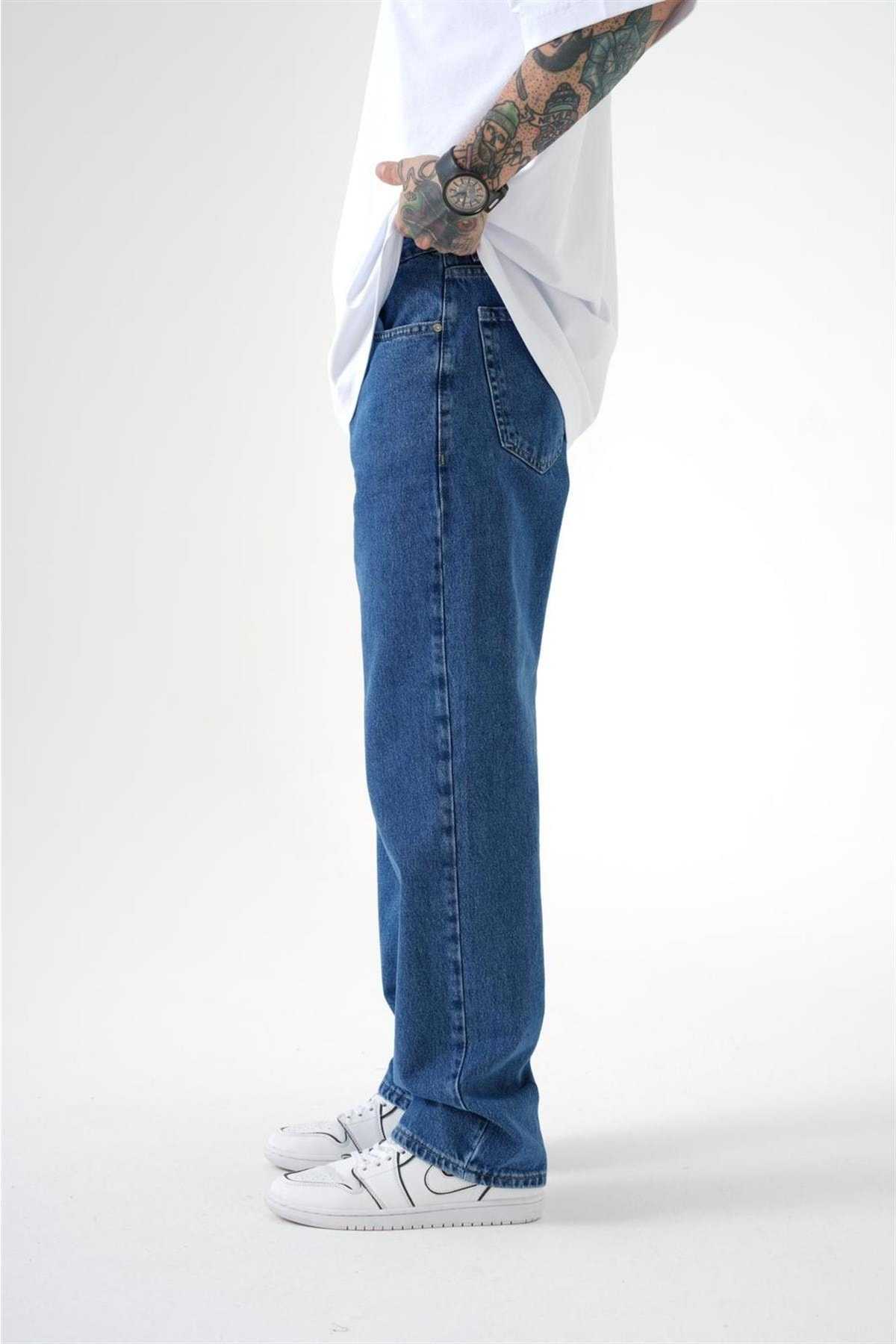 شلوار گشاد ژان اسید آبی