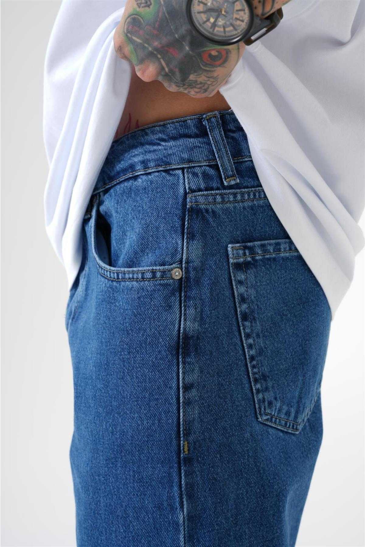 شلوار گشاد ژان اسید آبی